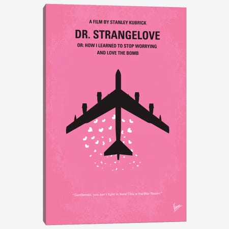 Dr. Strangelove Minimal Movie Poster Canvas Print #CKG40} by Chungkong Art Print