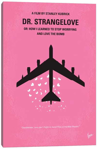 Dr. Strangelove Minimal Movie Poster Canvas Art Print - Airplane Art