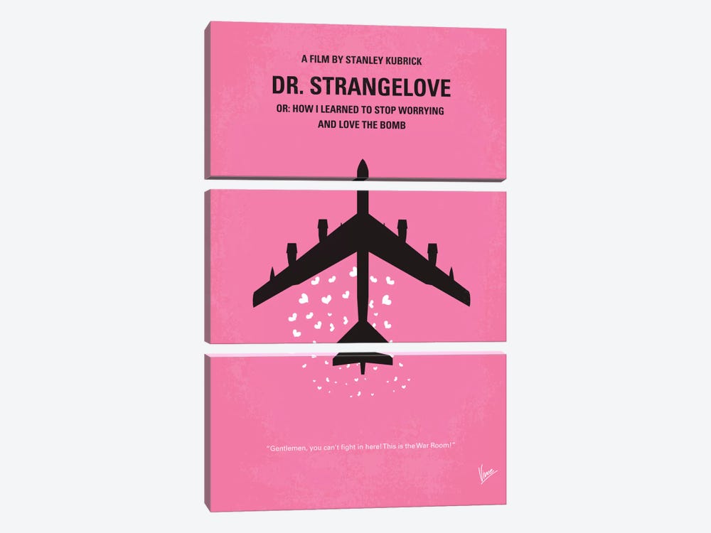 Dr. Strangelove Minimal Movie Poster by Chungkong 3-piece Canvas Print