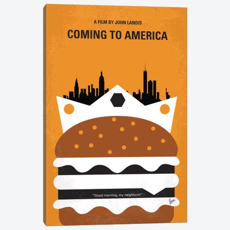 Coming To America Minimal Movie Poster Canvas Print #CKG410} by Chungkong Canvas Wall Art