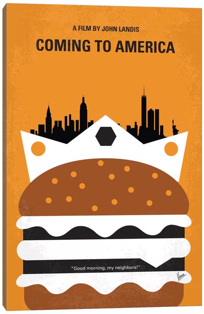 Coming To America Minimal Movie Poster Canvas Art Print - Chungkong - Minimalist Movie Posters