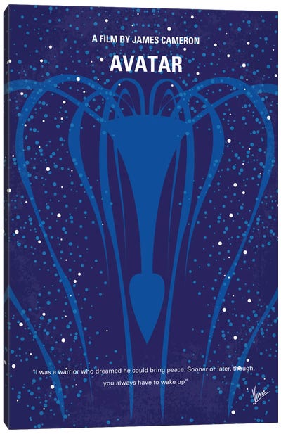 Avatar Minimal Movie Poster Canvas Art Print - Science Fiction Minimalist Movie Posters