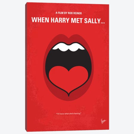 When Harry Met Sally Minimal Movie Poster Canvas Print #CKG413} by Chungkong Canvas Artwork