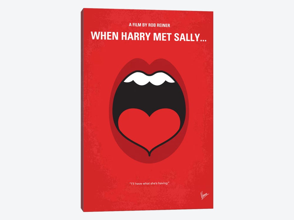 When Harry Met Sally Minimal Movie Poster by Chungkong 1-piece Canvas Wall Art