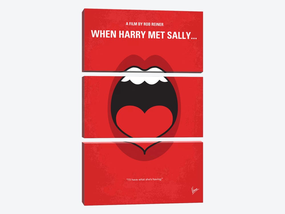 When Harry Met Sally Minimal Movie Poster by Chungkong 3-piece Canvas Wall Art