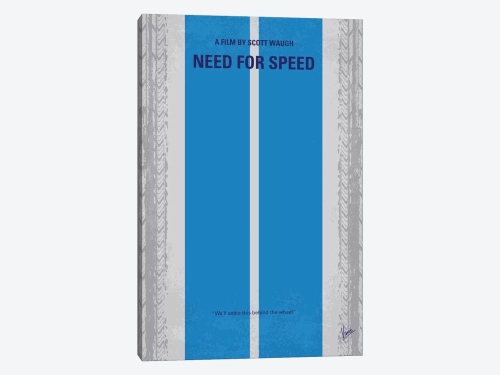 Need For Speed Minimal Movie Poster by Chungkong 1-piece Canvas Artwork