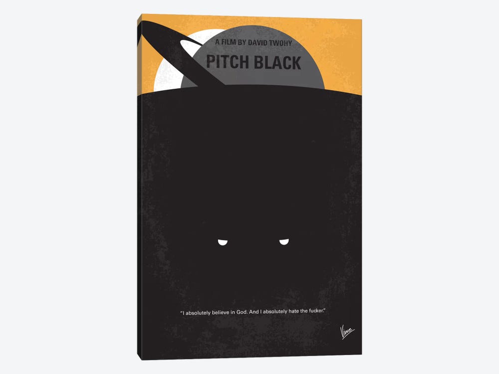 Pitch Black Minimal Movie Poster by Chungkong 1-piece Canvas Art