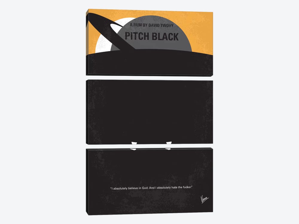 Pitch Black Minimal Movie Poster by Chungkong 3-piece Canvas Artwork