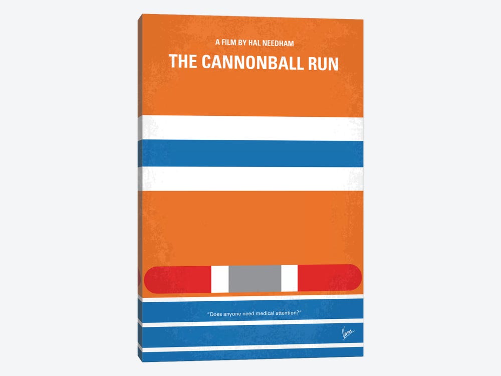 The Cannonball Run Minimal Movie Poster by Chungkong 1-piece Canvas Artwork
