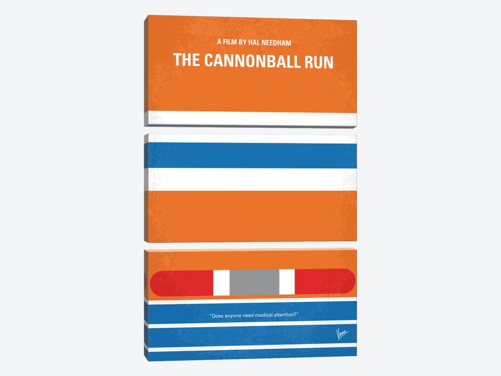 The Cannonball Run Minimal Movie Poster by Chungkong 3-piece Canvas Artwork