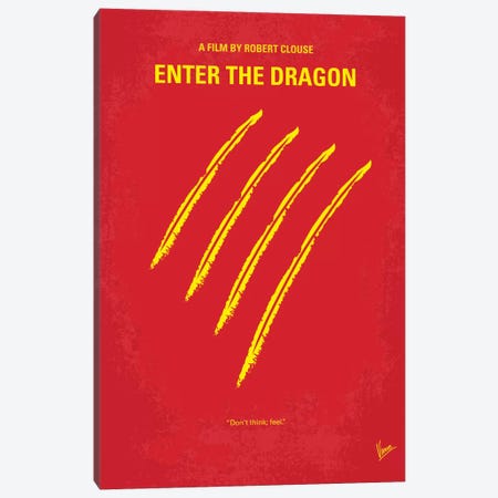 Enter The Dragon Minimal Movie Poster Canvas Print #CKG41} by Chungkong Canvas Print