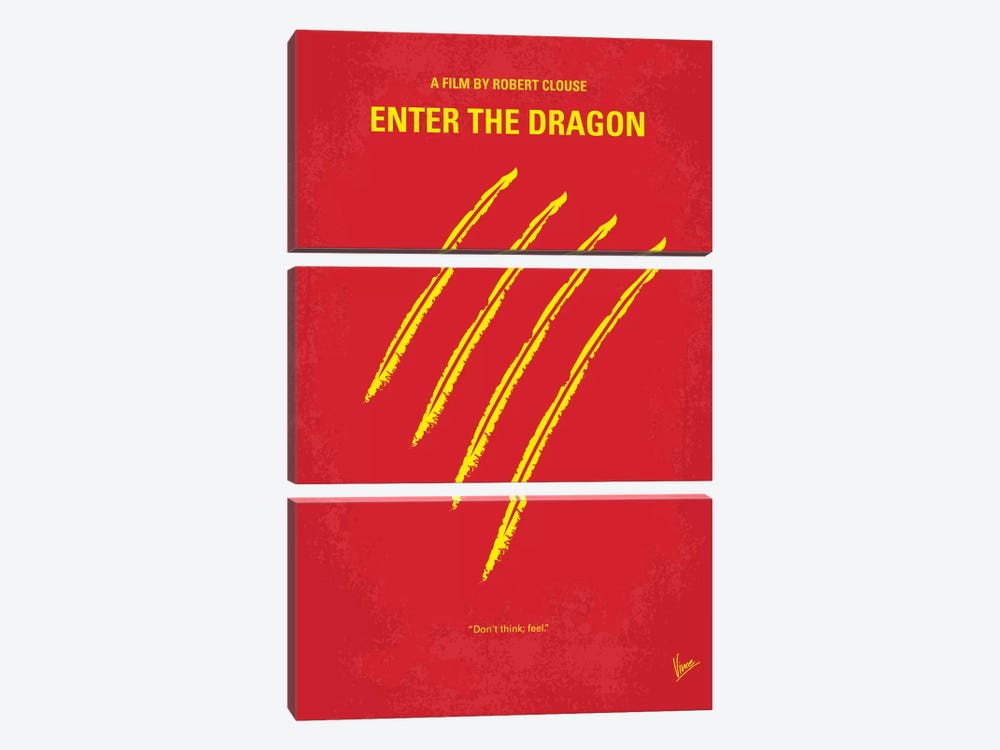 Enter The Dragon Minimal Movie Poster by Chungkong 3-piece Canvas Artwork