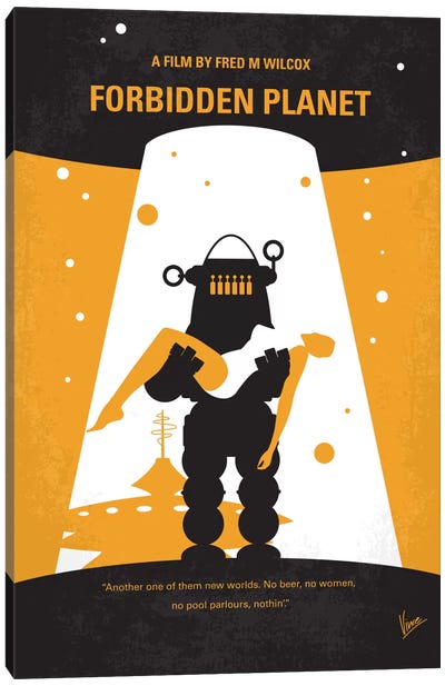 Forbidden Planet Minimal Movie Poster Canvas Art Print - Chungkong's Science Fiction Movie Posters