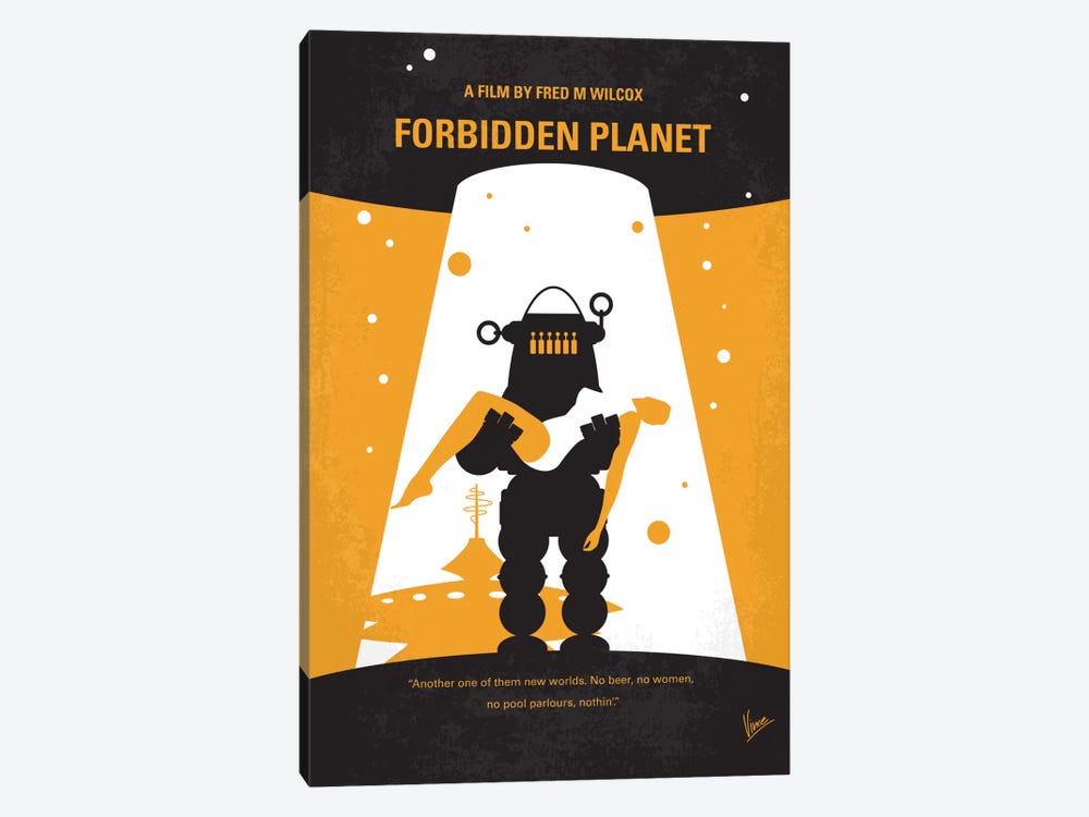 Forbidden Planet Minimal Movie Poster by Chungkong 1-piece Canvas Print