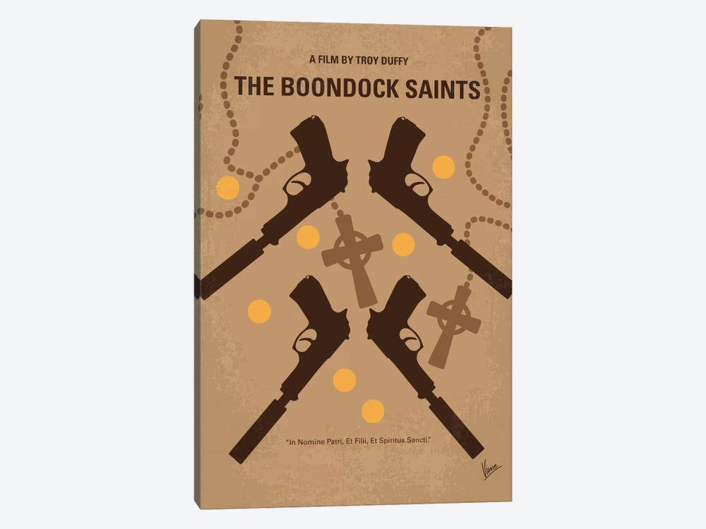 The Boondock Saints Minimal Movie Poster by Chungkong 1-piece Canvas Art Print