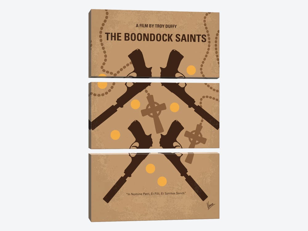 The Boondock Saints Minimal Movie Poster by Chungkong 3-piece Canvas Print