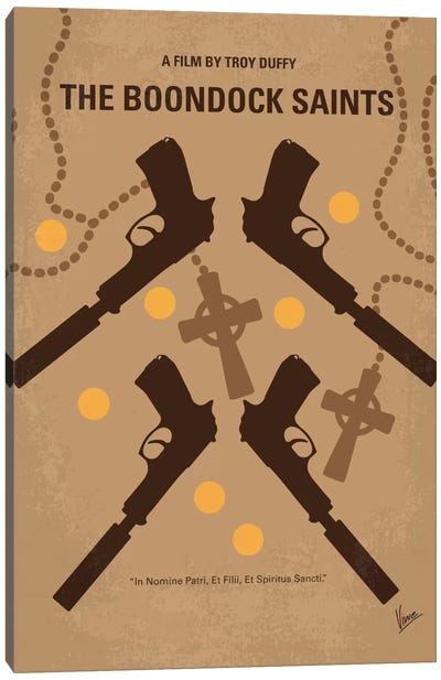 The Boondock Saints Minimal Movie Poster Canvas Art Print - Weapons & Artillery Art