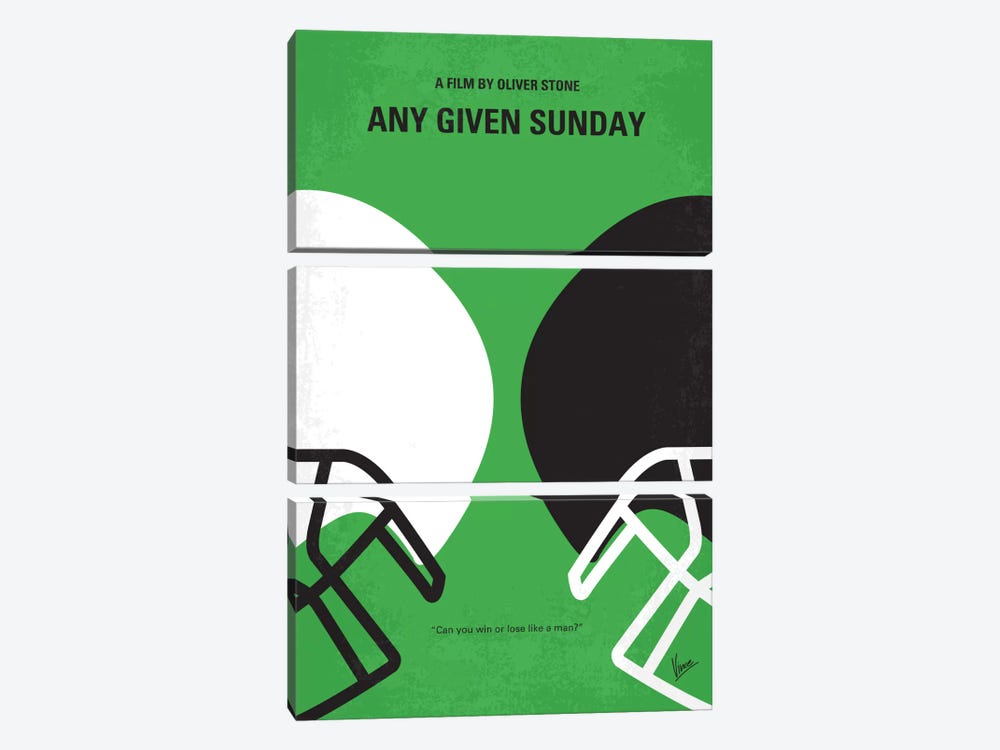 Any Given Sunday Minimal Movie Poster by Chungkong 3-piece Canvas Art