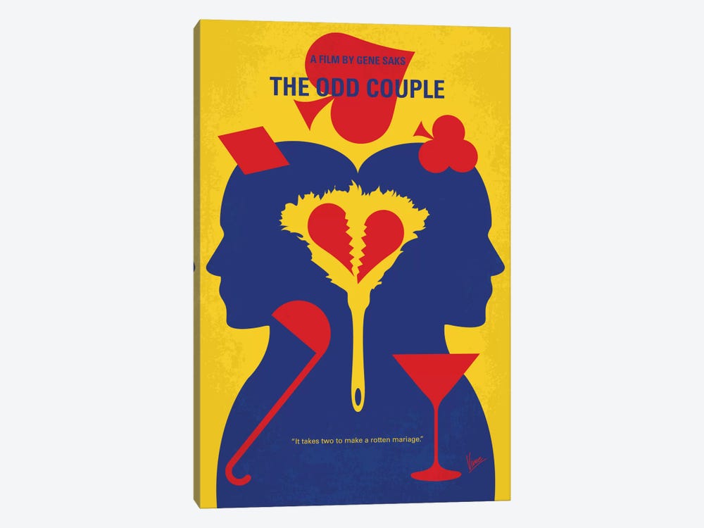 The Odd Couple Minimal Movie Poster by Chungkong 1-piece Canvas Art Print
