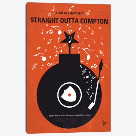 Straight Outta Compton Minimal Movie Poster Canvas Print #CKG430} by Chungkong Canvas Artwork
