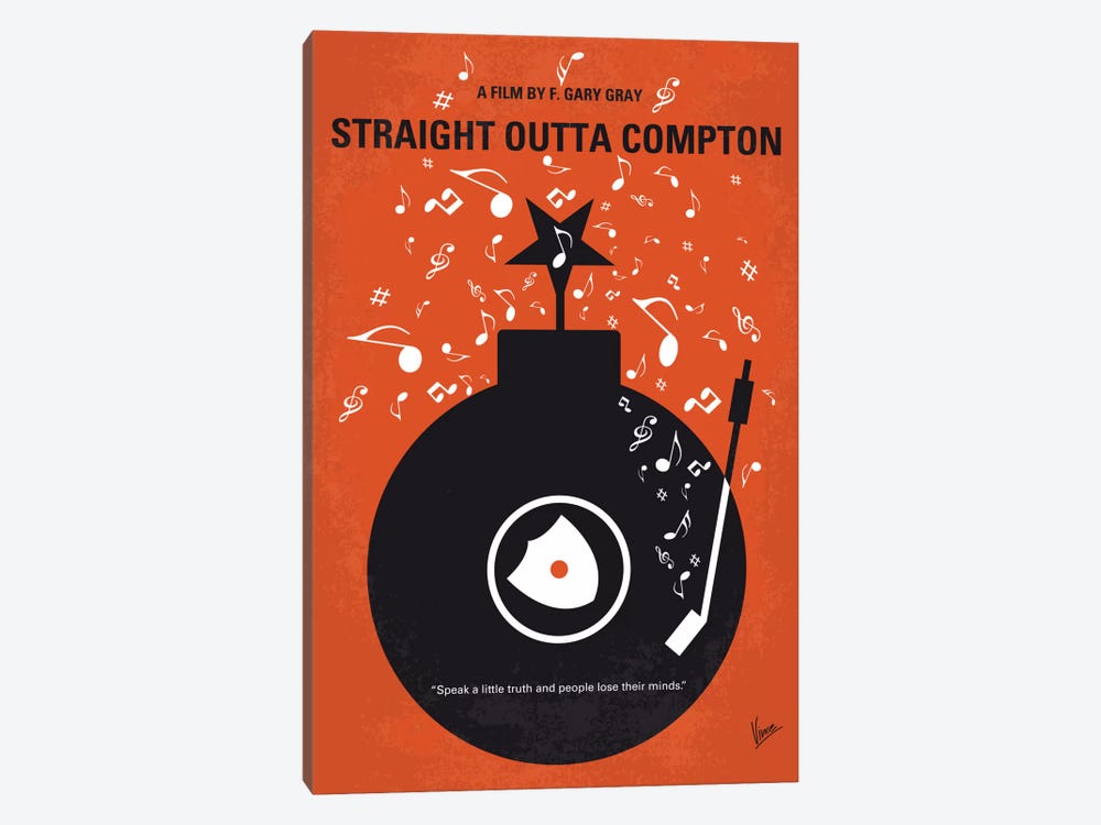Straight Outta Compton Minimal Movie Poster by Chungkong 1-piece Canvas Print