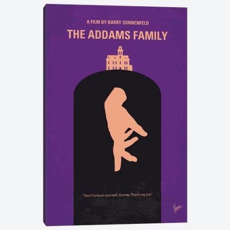 The Addams Family Minimal Movie Poster Canvas Print #CKG431} by Chungkong Canvas Art