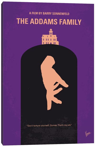 The Addams Family Minimal Movie Poster Canvas Art Print - Fantasy Movie Art