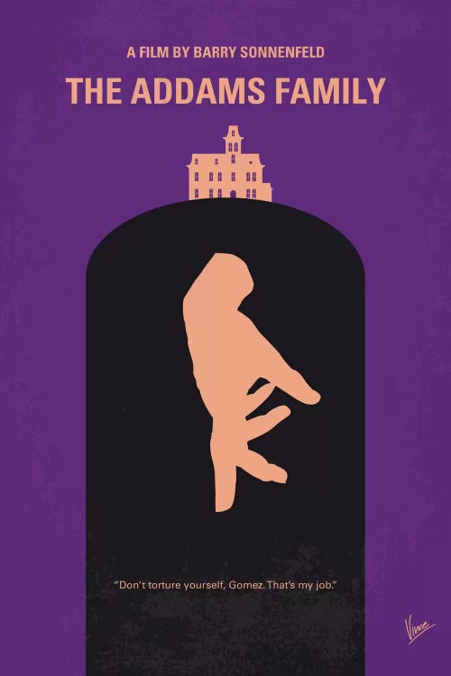 The Addams Family Minimal Movie Poster by Chungkong wall art