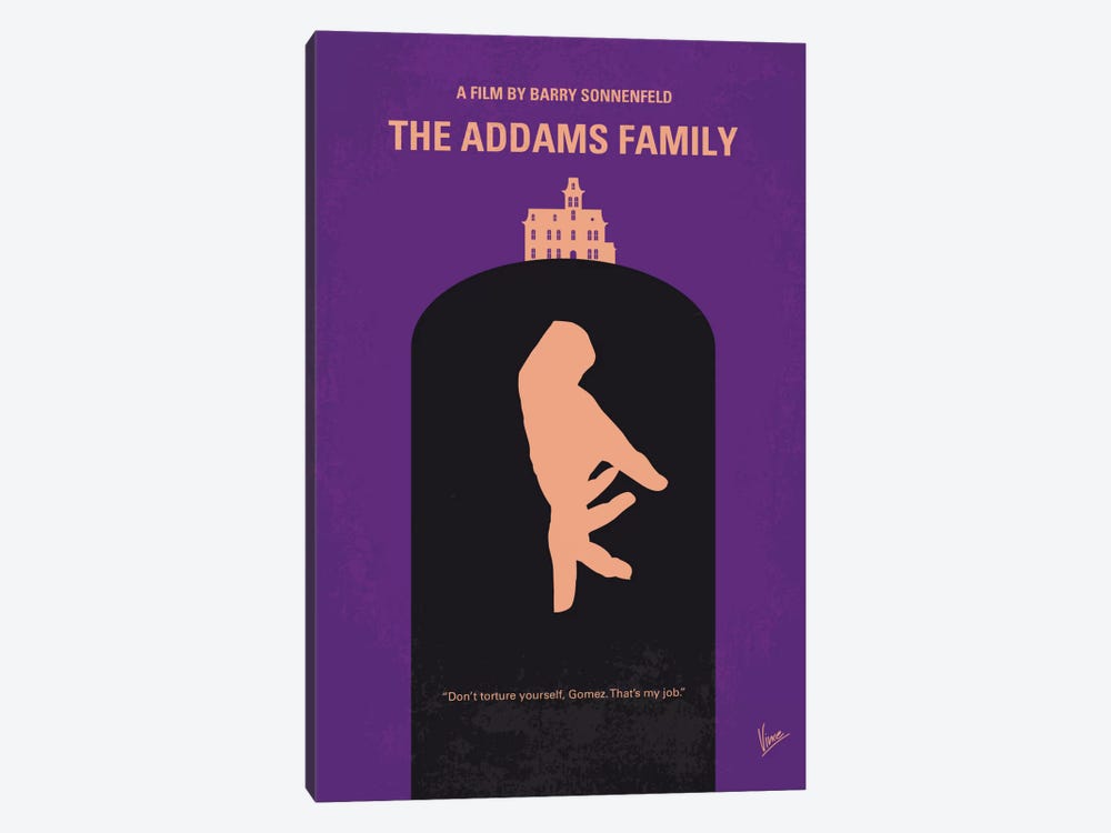 The Addams Family Minimal Movie Poster by Chungkong 1-piece Canvas Art