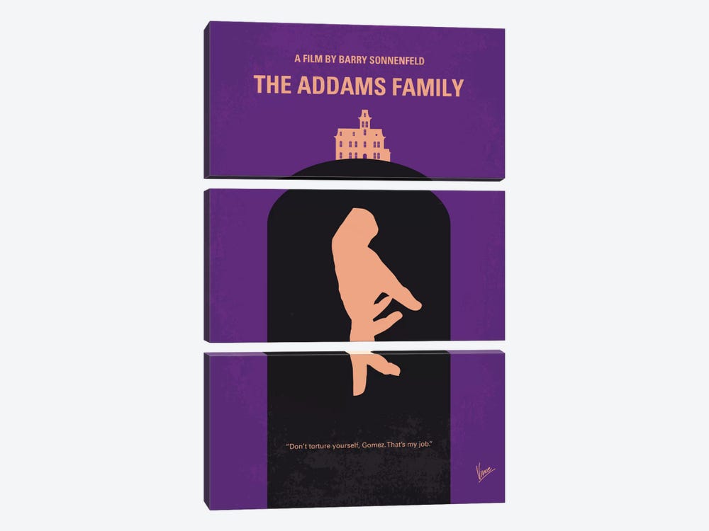 The Addams Family Minimal Movie Poster by Chungkong 3-piece Canvas Wall Art