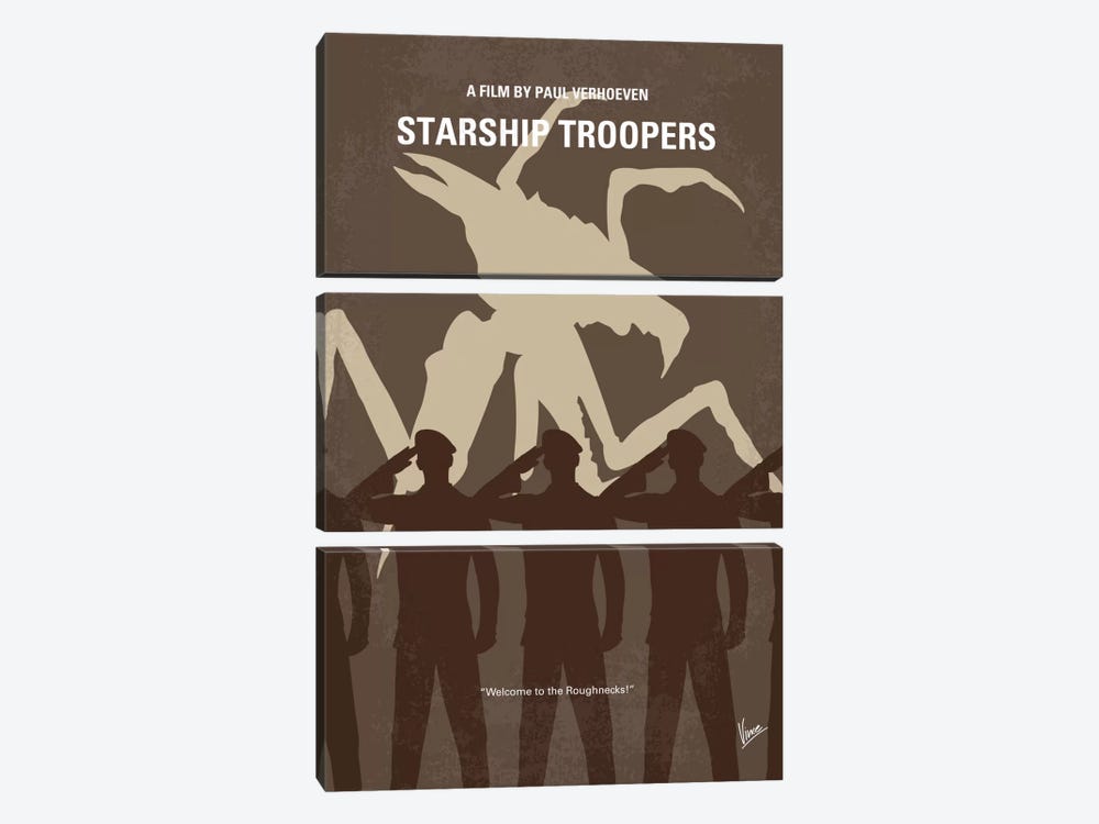 Starship Troopers Minimal Movie Poster by Chungkong 3-piece Canvas Art Print