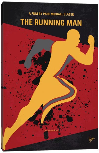 Running Man Minimal Movie Poster Canvas Art Print - Thriller Minimalist Movie Posters