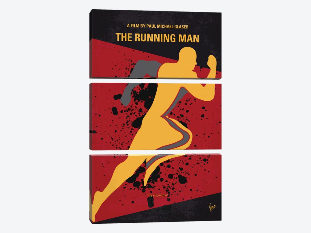 Running Man Minimal Movie Poster by Chungkong 3-piece Canvas Wall Art