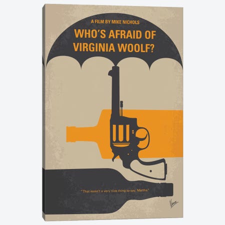 Who's Afraid Of Virginia Woolf? Minimal Movie Poster Canvas Print #CKG434} by Chungkong Art Print