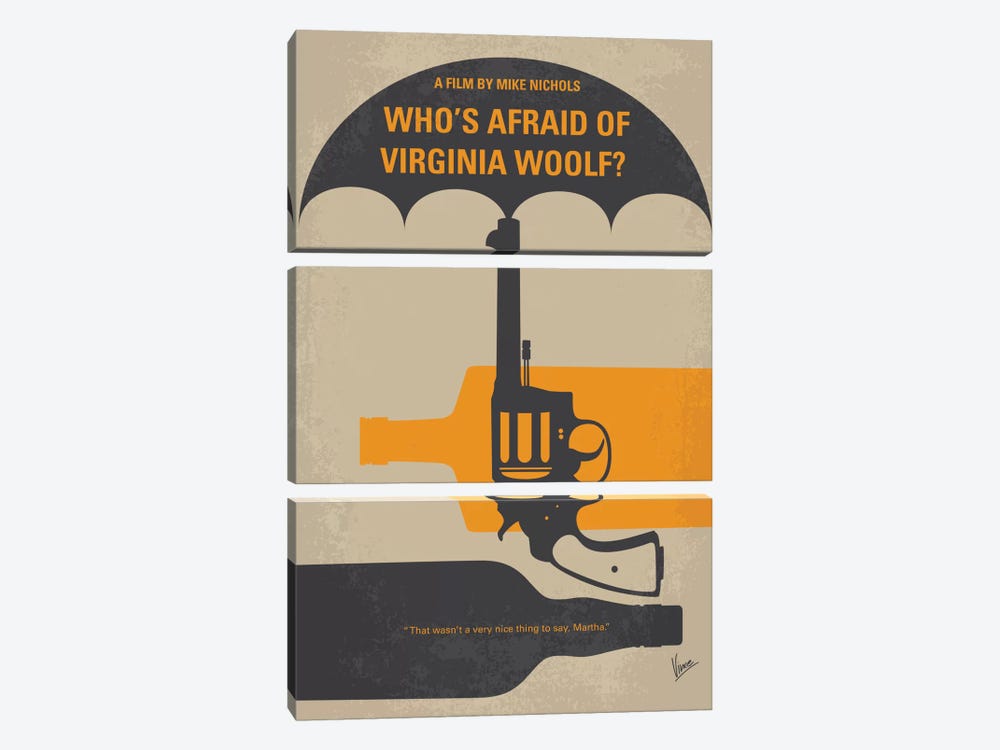 Who's Afraid Of Virginia Woolf? Minimal Movie Poster by Chungkong 3-piece Art Print