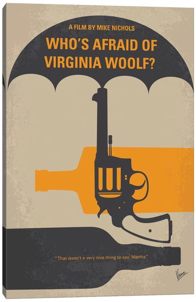 Who's Afraid Of Virginia Woolf? Minimal Movie Poster Canvas Art Print - Chungkong's Drama Movie Posters