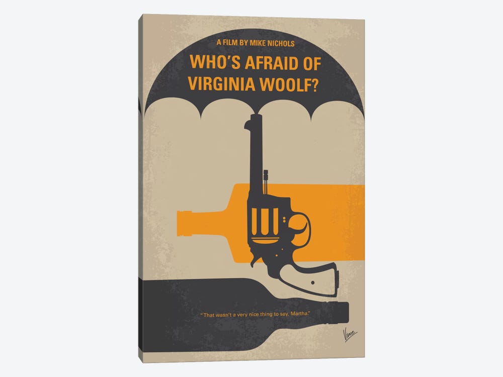 Who's Afraid Of Virginia Woolf? Minimal Movie Poster by Chungkong 1-piece Canvas Print