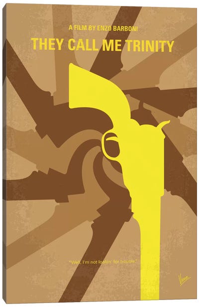 They Call Me Trinity Minimal Movie Poster Canvas Art Print - Weapons & Artillery Art