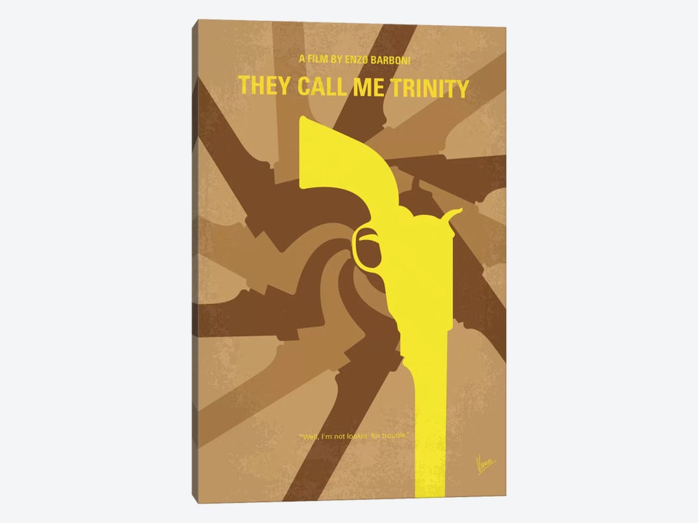 They Call Me Trinity Minimal Movie Poster by Chungkong 1-piece Canvas Art