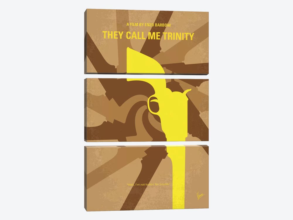 They Call Me Trinity Minimal Movie Poster by Chungkong 3-piece Canvas Wall Art