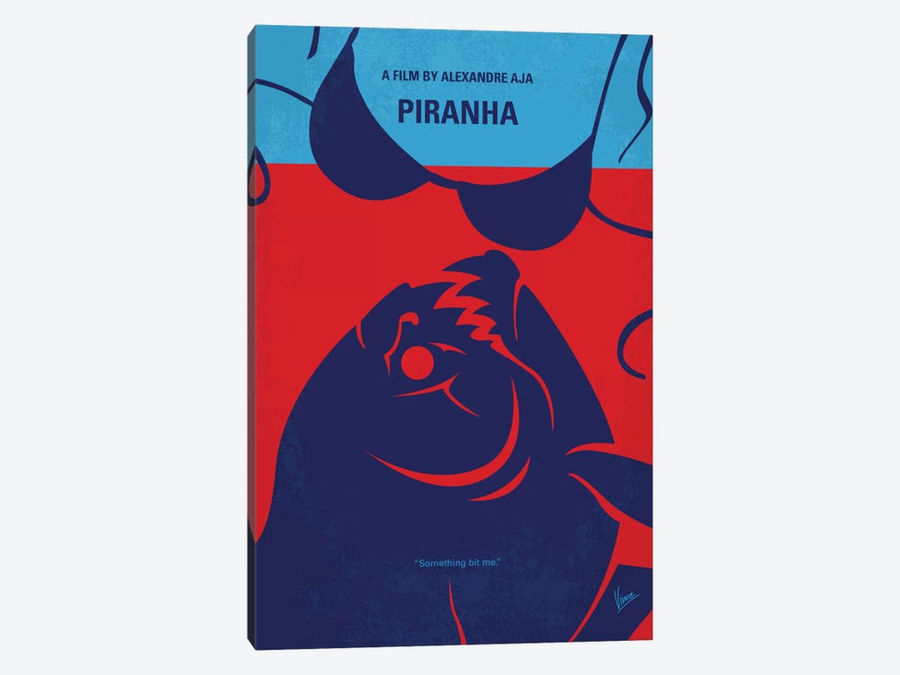Piranha Minimal Movie Poster by Chungkong 1-piece Canvas Art Print