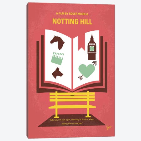 Notting Hill Minimal Movie Poster Canvas Print #CKG442} by Chungkong Canvas Print