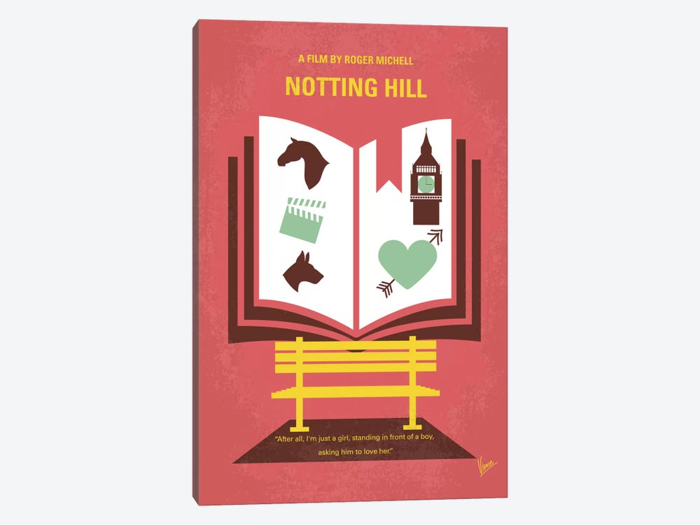 Notting Hill Minimal Movie Poster by Chungkong 1-piece Canvas Wall Art