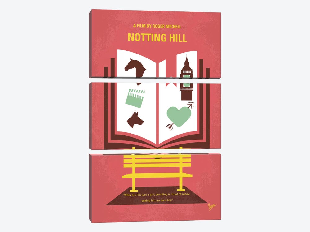 Notting Hill Minimal Movie Poster by Chungkong 3-piece Canvas Artwork