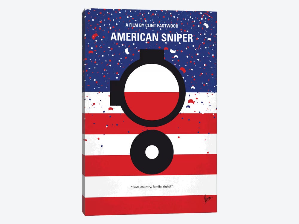American Sniper Minimal Movie Poster by Chungkong 1-piece Canvas Art Print