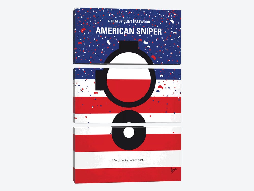 American Sniper Minimal Movie Poster by Chungkong 3-piece Art Print