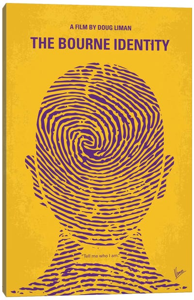 The Bourne Identity Minimal Movie Poster Canvas Art Print - Thriller Movie Art