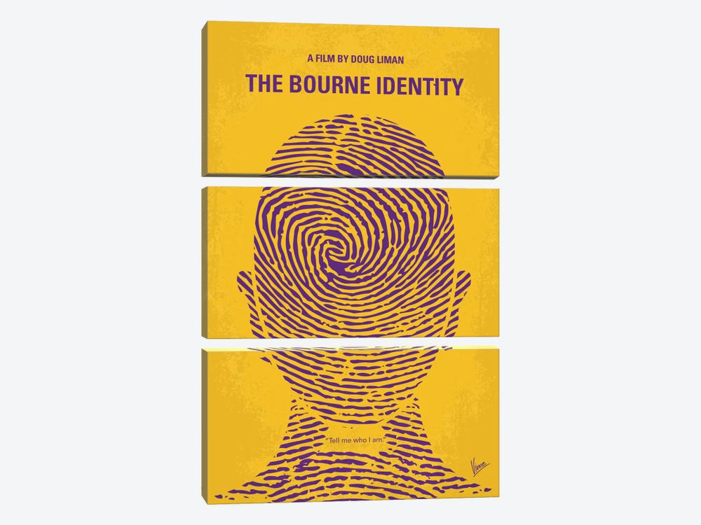 The Bourne Identity Minimal Movie Poster by Chungkong 3-piece Canvas Print
