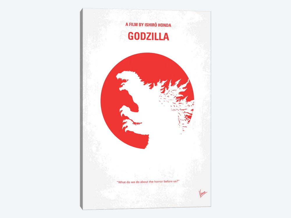 Godzilla (1954) Minimal Movie Poster by Chungkong 1-piece Canvas Art Print