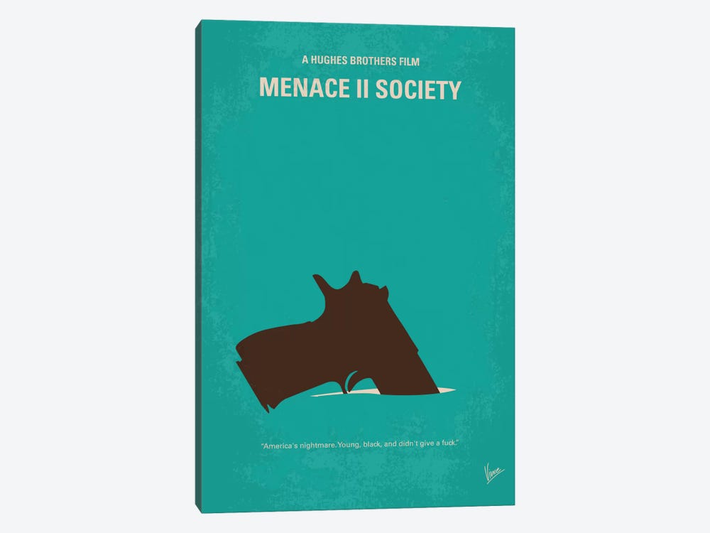 Menace II Society Minimal Movie Poster by Chungkong 1-piece Canvas Wall Art